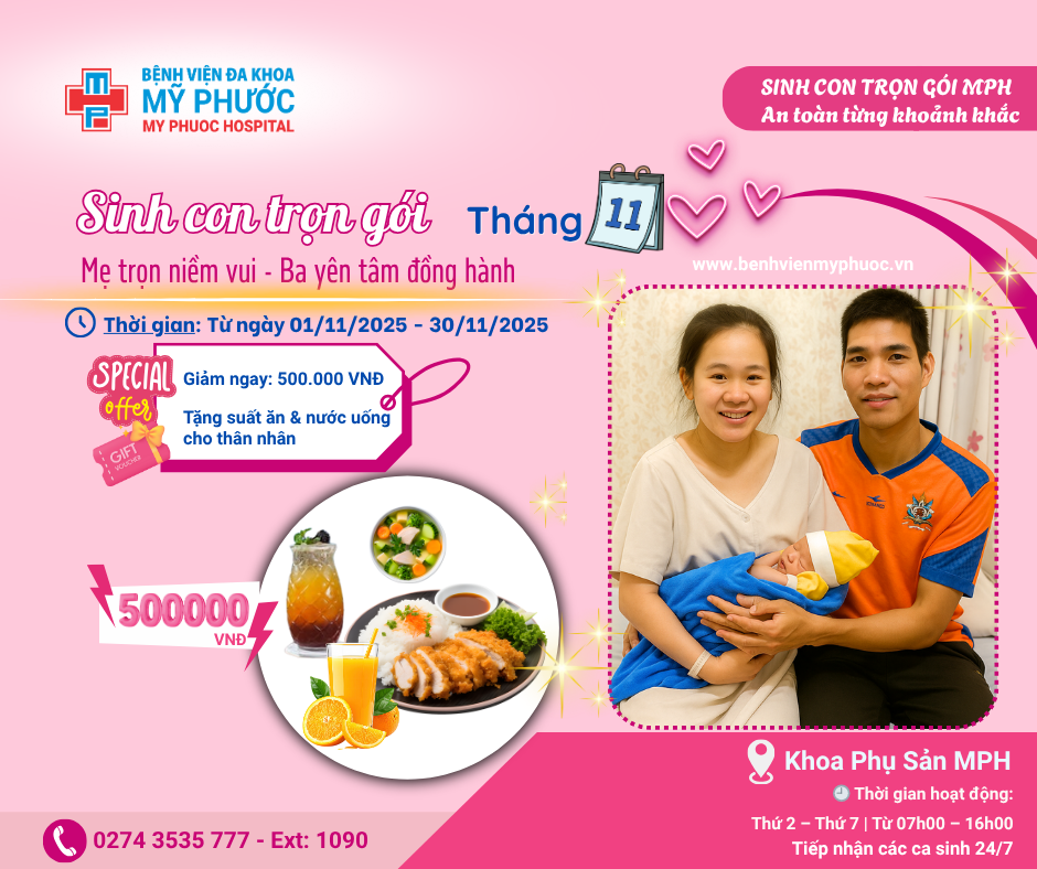 Ưu đãi Tháng 11 tại Bệnh viện Đa khoa Mỹ Phước – Sinh con trọn gói & Khám sức khỏe tổng quát nhận quà đặc biệt!